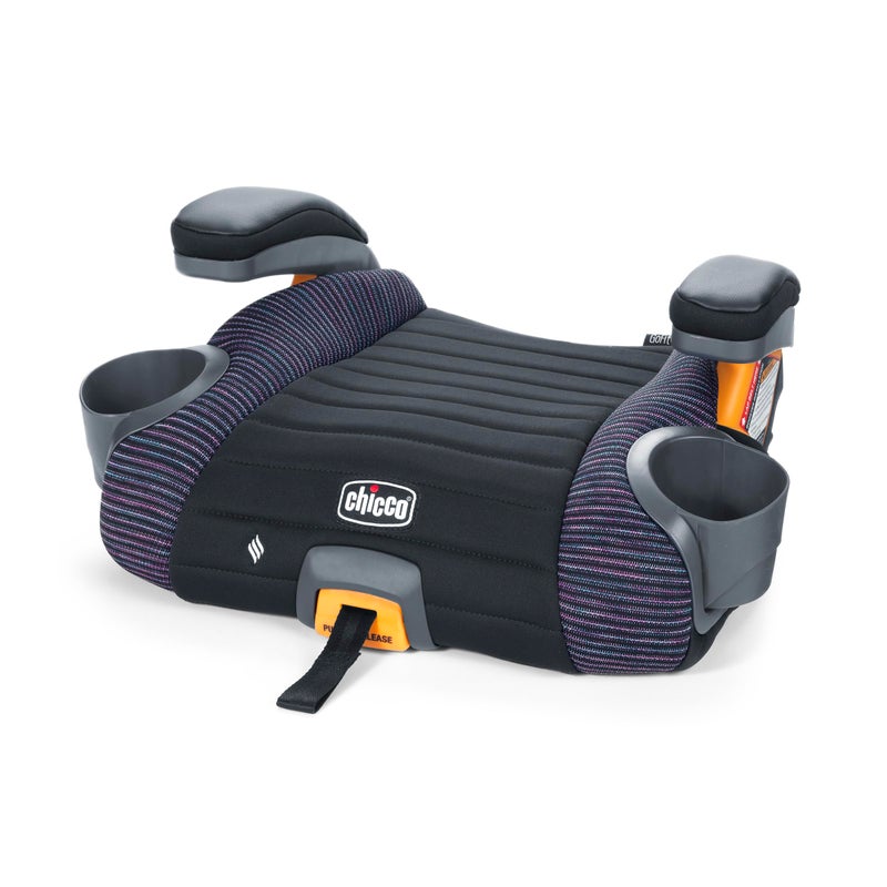 Chicco GoFit ClearTex Plus Backless Booster Car Seat, Latch Attachment, Quick-Release Latch Removal, Portable Car Booster Seat for Children at Least 4 Years Old and 40-110 lbs | Confetti/Black - Image 1